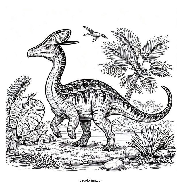 Corythosaurus And Parasaurolophus Coloring Page