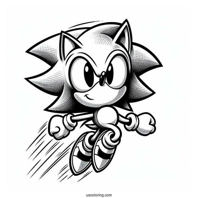 Super Sonic Coloring Page With Textured Skin