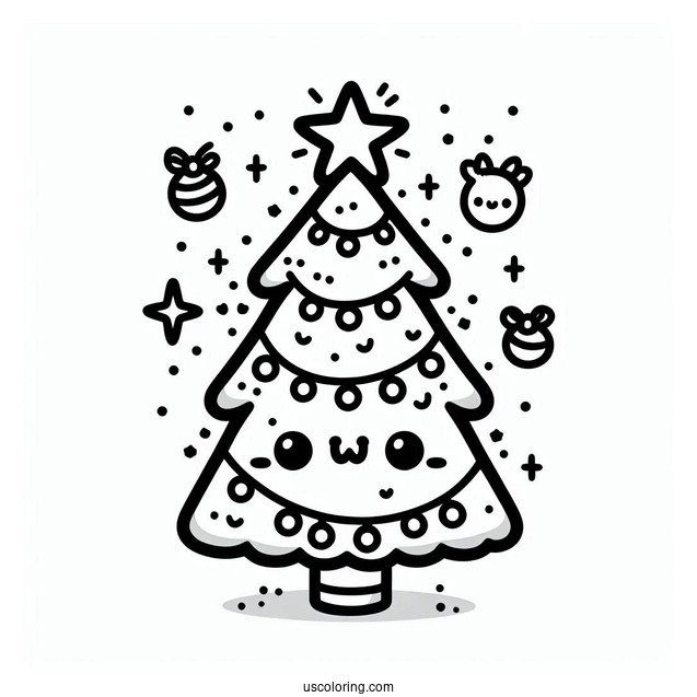 Kawaii Style Christmas Tree With Decorations