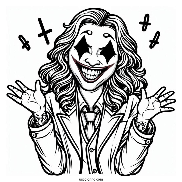Crazy Joker Mocking Someone Coloring Page