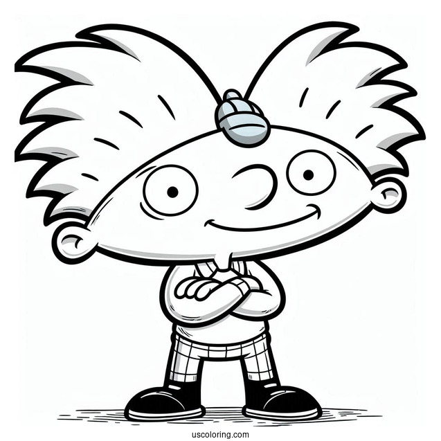 Nickelodeon Coloring Page Of Cute Arnold Outline For Kids