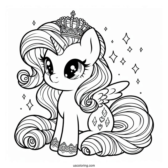 My Little Pony Rarity Wearing Crown and Dress
