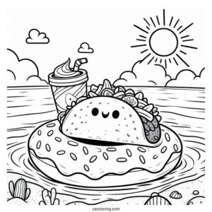 Taco On A Donut Float At The Beach