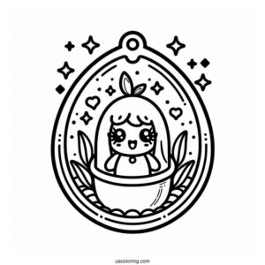 Mametchi Inside The Tamagotchi Coloring Page For Kids