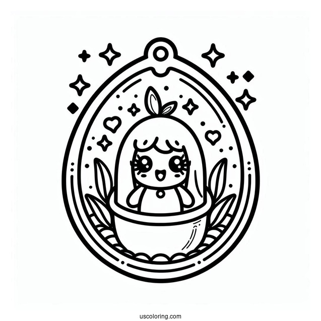 Mametchi Inside The Tamagotchi Coloring Page For Kids