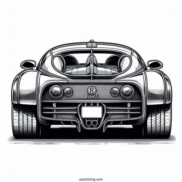 Back View Of Bugatti Coloring Page Centodieci