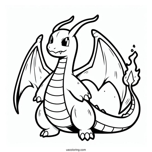 Coloring Page Of Dragonite Pokemon
