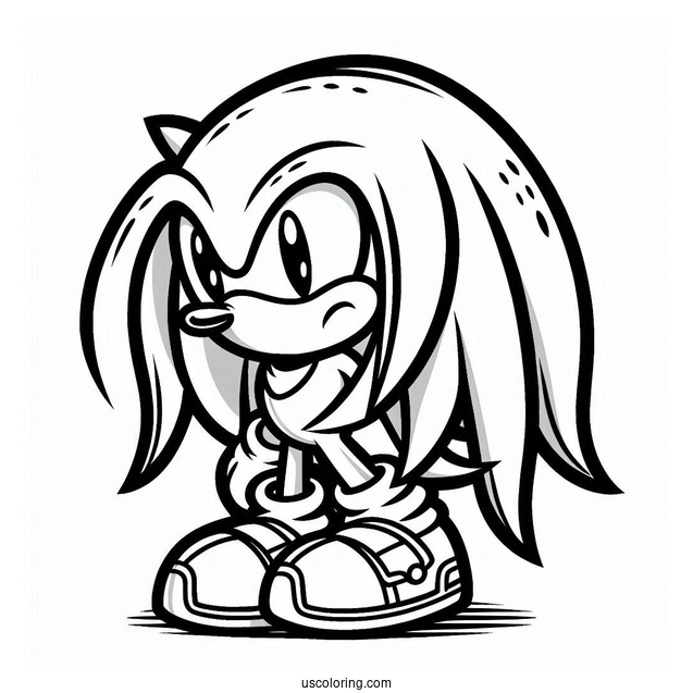 Knuckles The Echidna Coloring Page