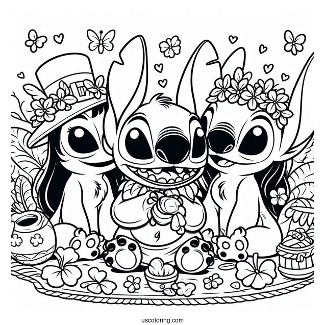 Lilo And Stitch Themed St Patrick_s Day Coloring Sheet