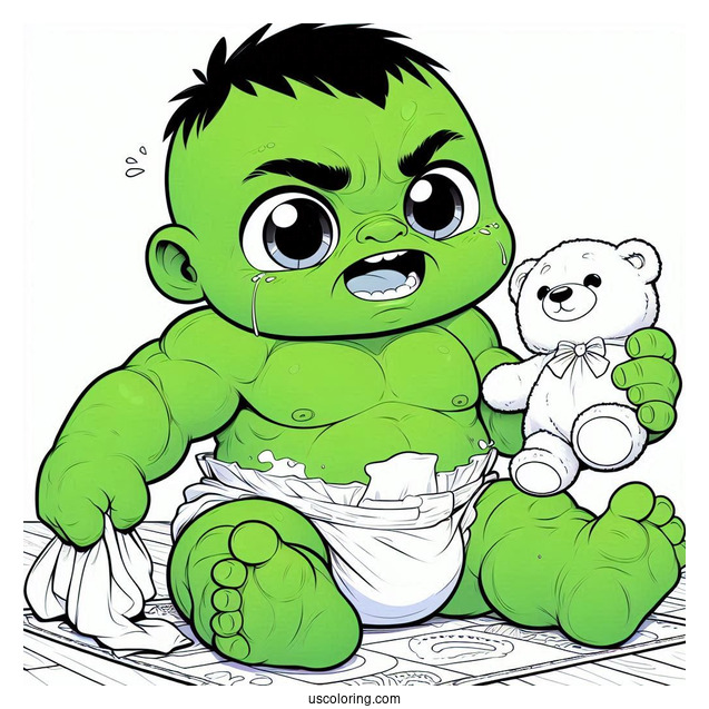 Angry Baby Hulk Coloring Sheet