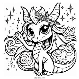Sypro Coloring Page Pretty Elora Waving Coloring Page For Kids