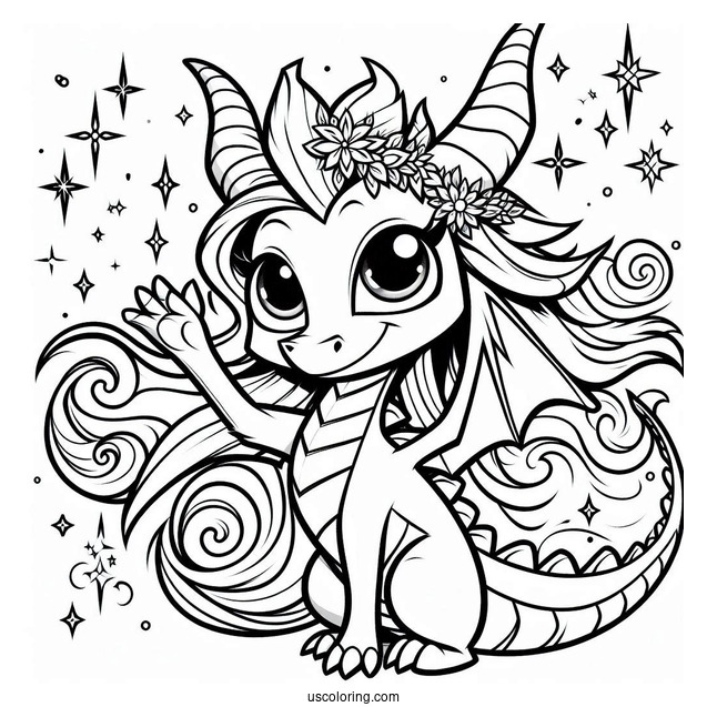 Sypro Coloring Page Pretty Elora Waving Coloring Page For Kids