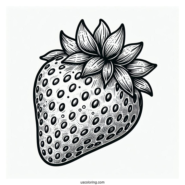 Bunch Of Strawberries Detailed Coloring