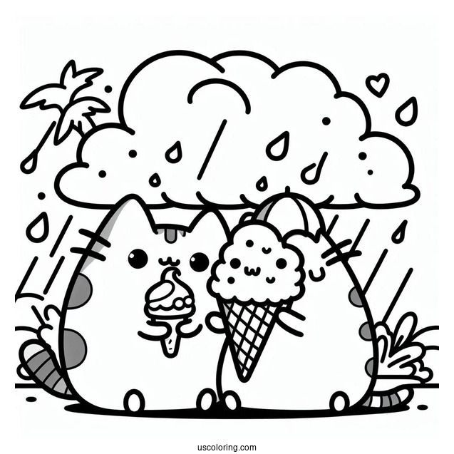 Stormy And Pusheen Eating Ice Cream