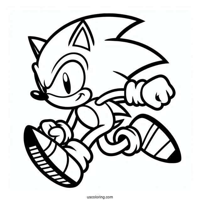 Coloring Sheet Of Sonic Running