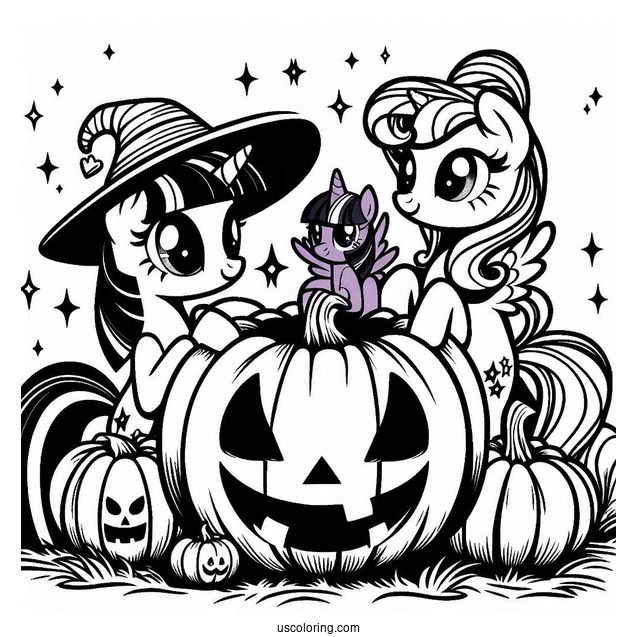 Twilight Sparkle and Friends in Jack-O-Lantern