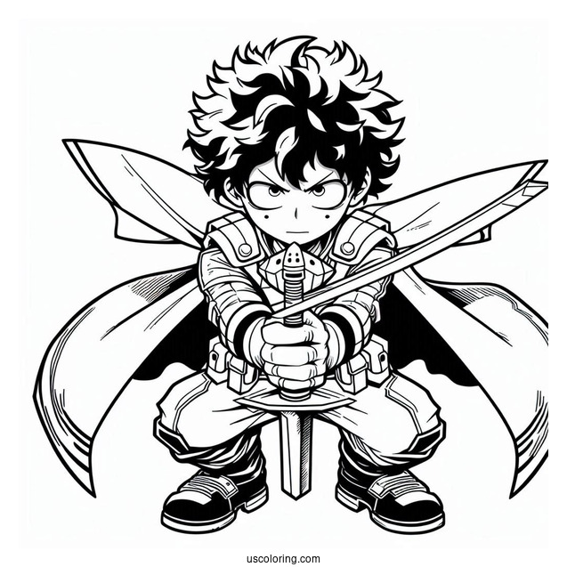 Detailed Villain Deku Coloring Page