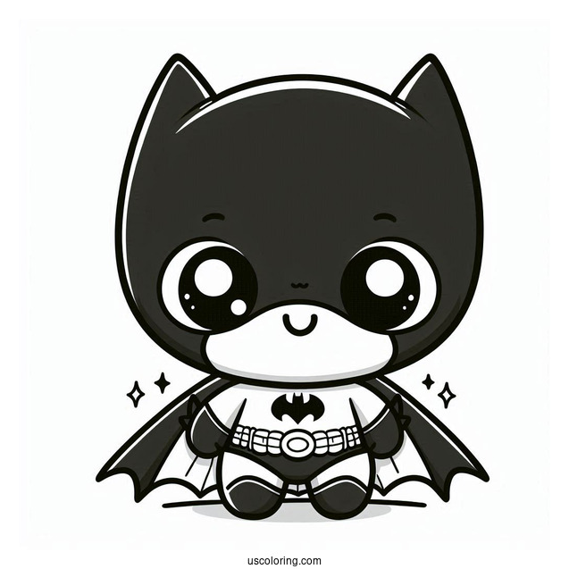Cute Baby Batman With Cape Coloring For Kids