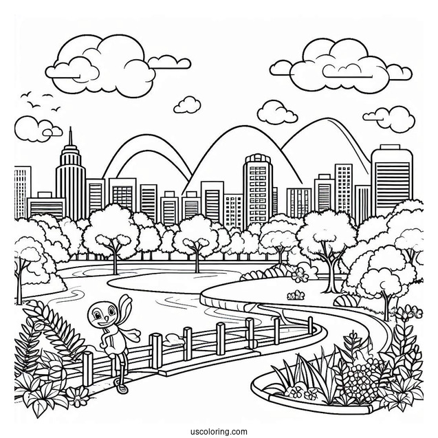 Rio Nico On A Park Coloring Page For Preschoolers