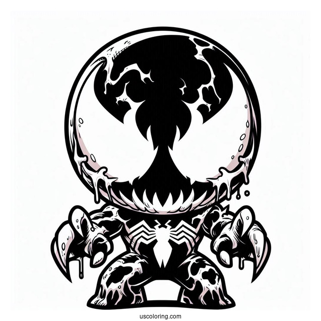 Easy Chibi Carnage Coloring Page For Kids