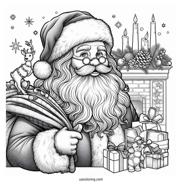 Realistic Looking Santa Coloring Page