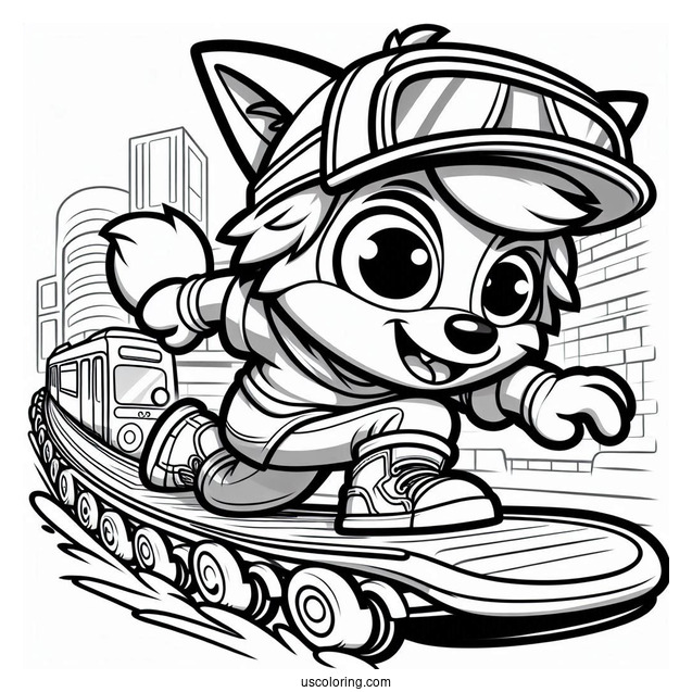 Subway Surfers Coloring Page Jake Racing Tricky