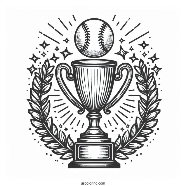 Baseball Coloring Page Of Champions Trophy Celebration