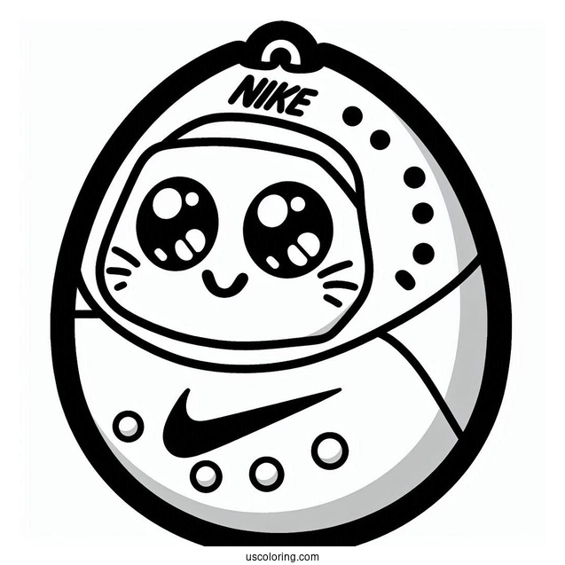 Tamagotchi Coloring Page Of Nike Tamagotchi For Preschoolers