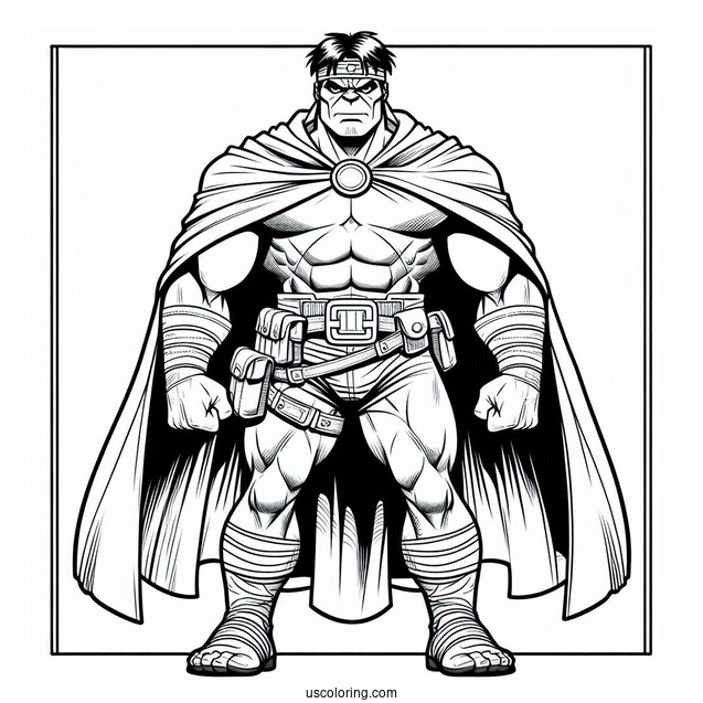 Powerful Hulk Coloring Page Standing Behind Charizard