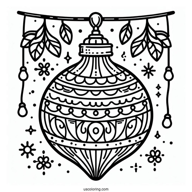 Large Christmas Light To Color Or Cut Out