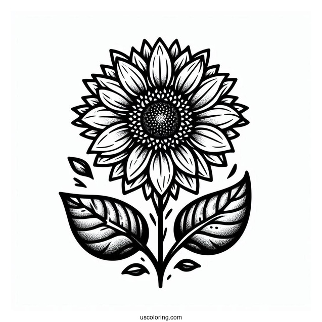 Joyous Sunflower Coloring Sheet