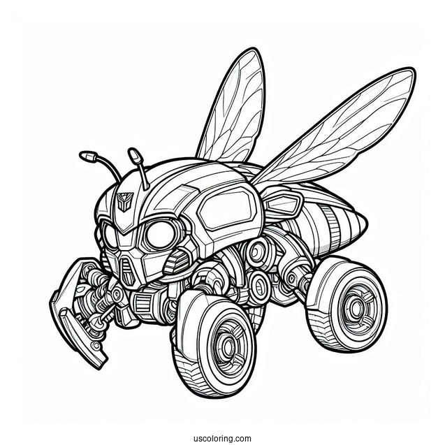 Realistic Autobot Bumblebee Coloring Page
