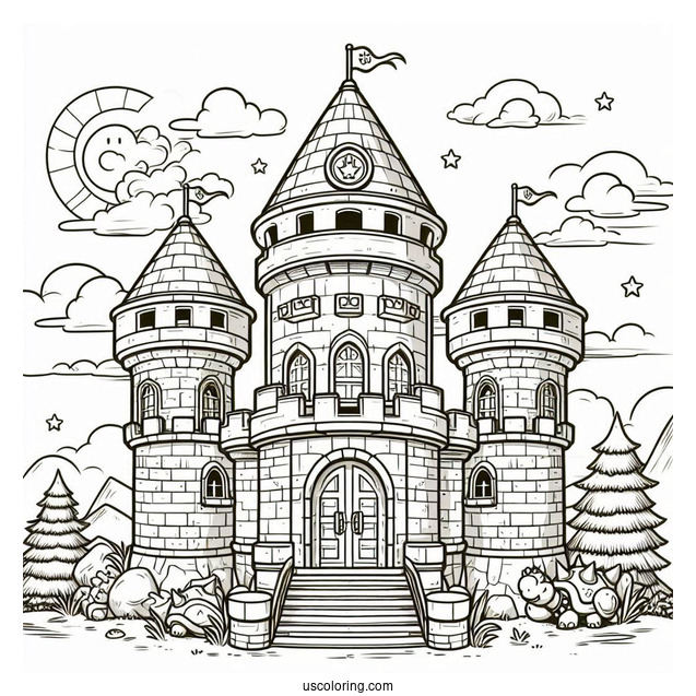 Bowsers Castle To Color
