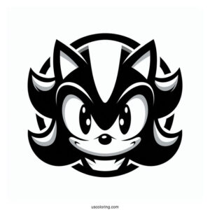 Simple Shadow Sonic Coloring Page The Hedgehog Face For Kids