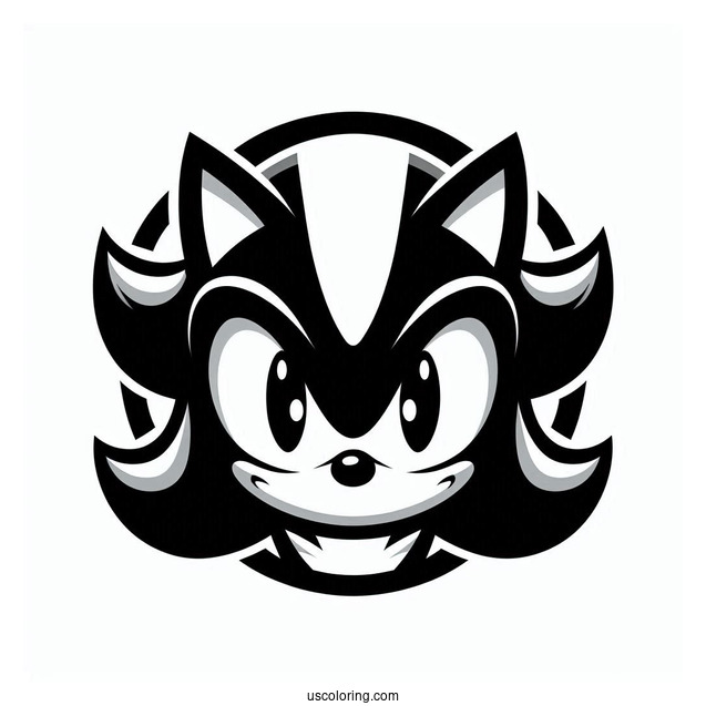 Simple Shadow Sonic Coloring Page The Hedgehog Face For Kids