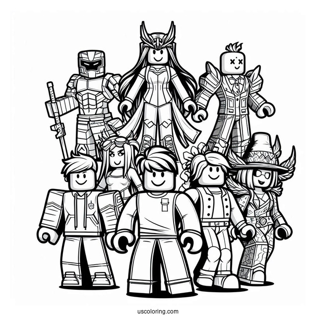 Roblox Game Characters Coloring Page