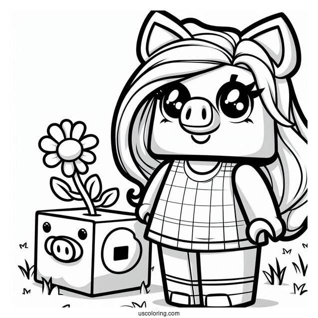Piggy Roblox Coloring Page