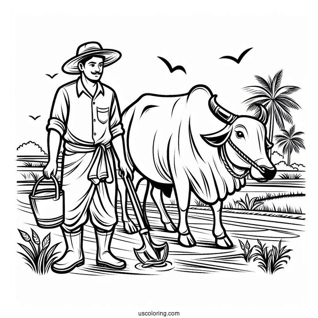 Farmer Coloring Page