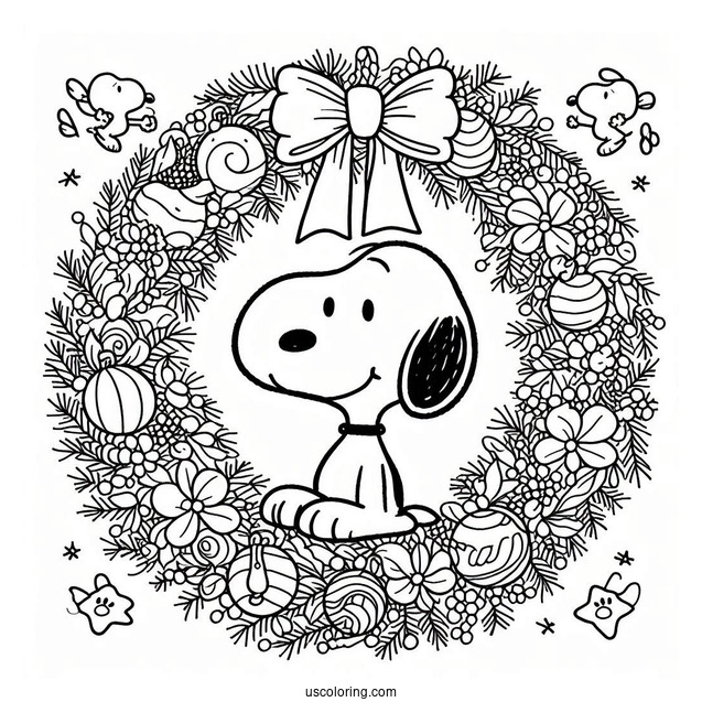 Snoop Themed Christmas Wreath To Color