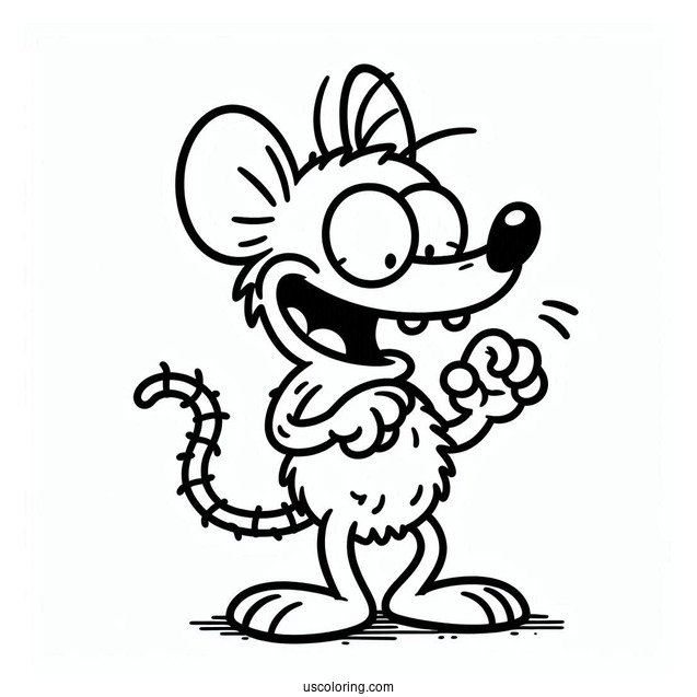 Coloring Page Of Itchy And Scratchy_