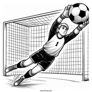 Soccer Goal Keeper Catching a Ball