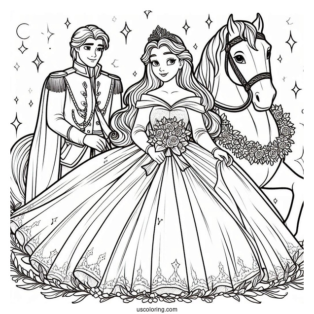 Princess Coloring Page Of Prince Philip And Aurora Wedding Day