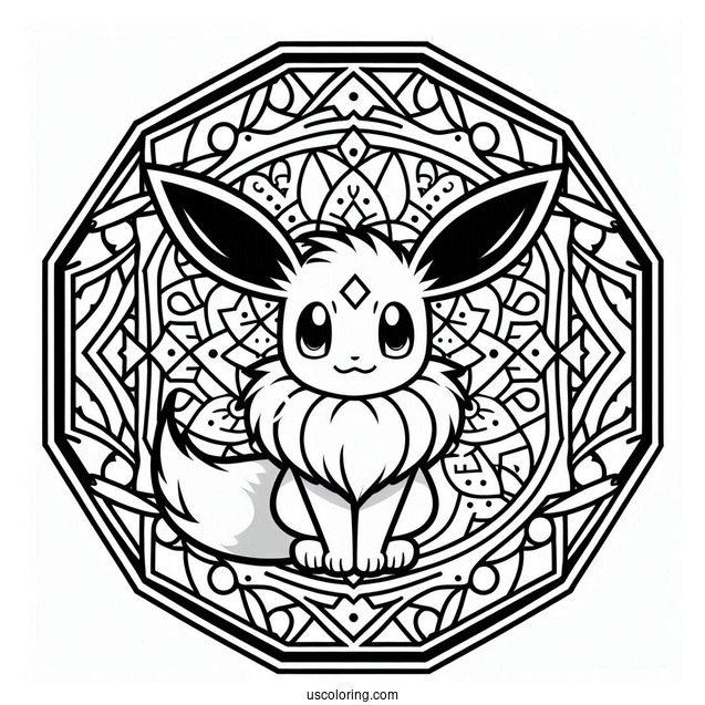 Eevee Inside Octagon Mandala