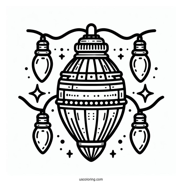 Large Christmas Light To Color Or Cut Out