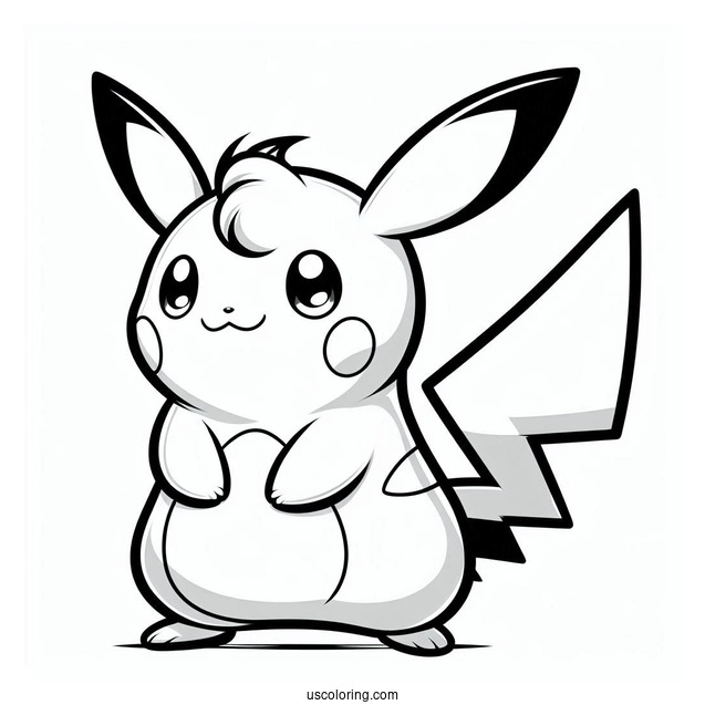 Shiny Mega Raichu Coloring Page Outline