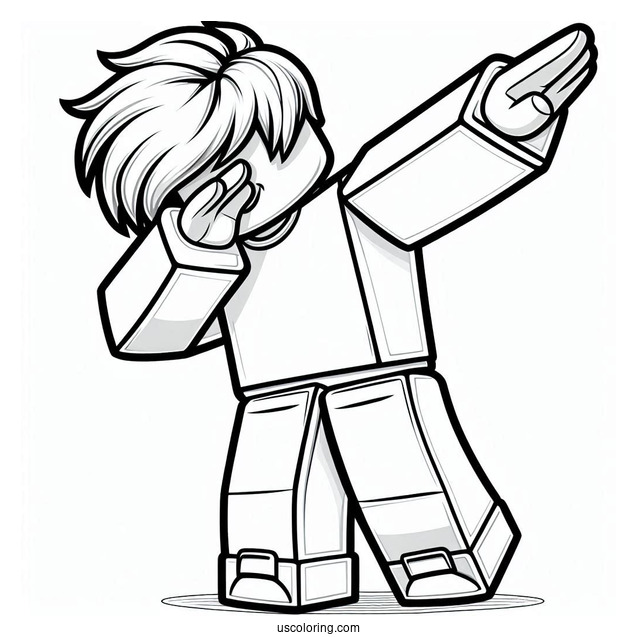 Dabbing Roblox Guy Coloring Page For Kids