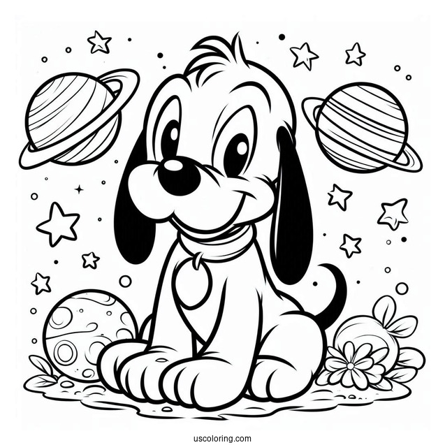 Easy Pluto Coloring Page For Kids