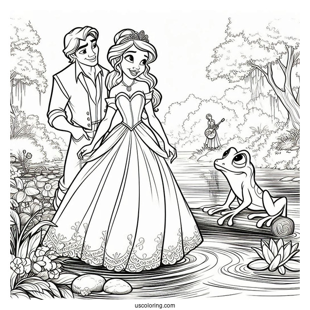 Tiana, Naveen, Ray, And Louis By The River
