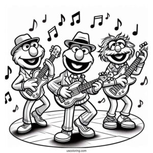 Muppets Coloring Page Of Easy Groover For Preschoolers