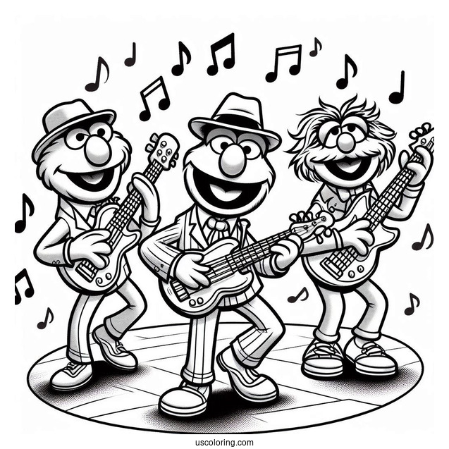 Muppets Coloring Page Of Easy Groover For Preschoolers